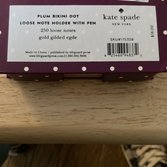 Kate Spade Purple Polka Dot Note Holder with Pen.Brand new & never used - Picture 4 of 5